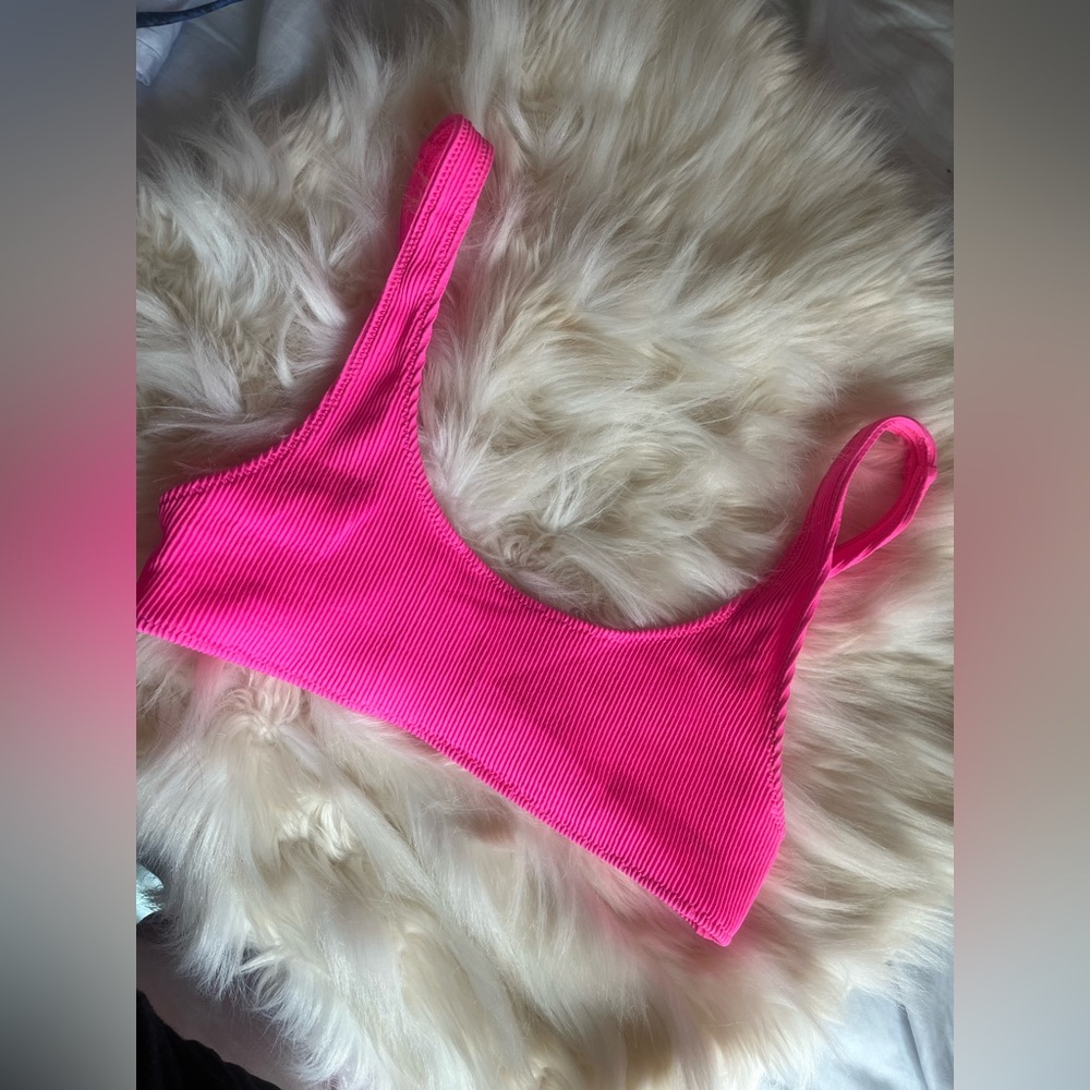 white fox bikini top